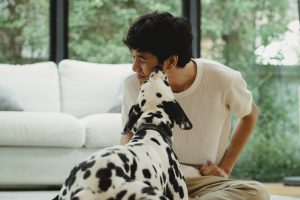 Dog Licking the Face of a Man